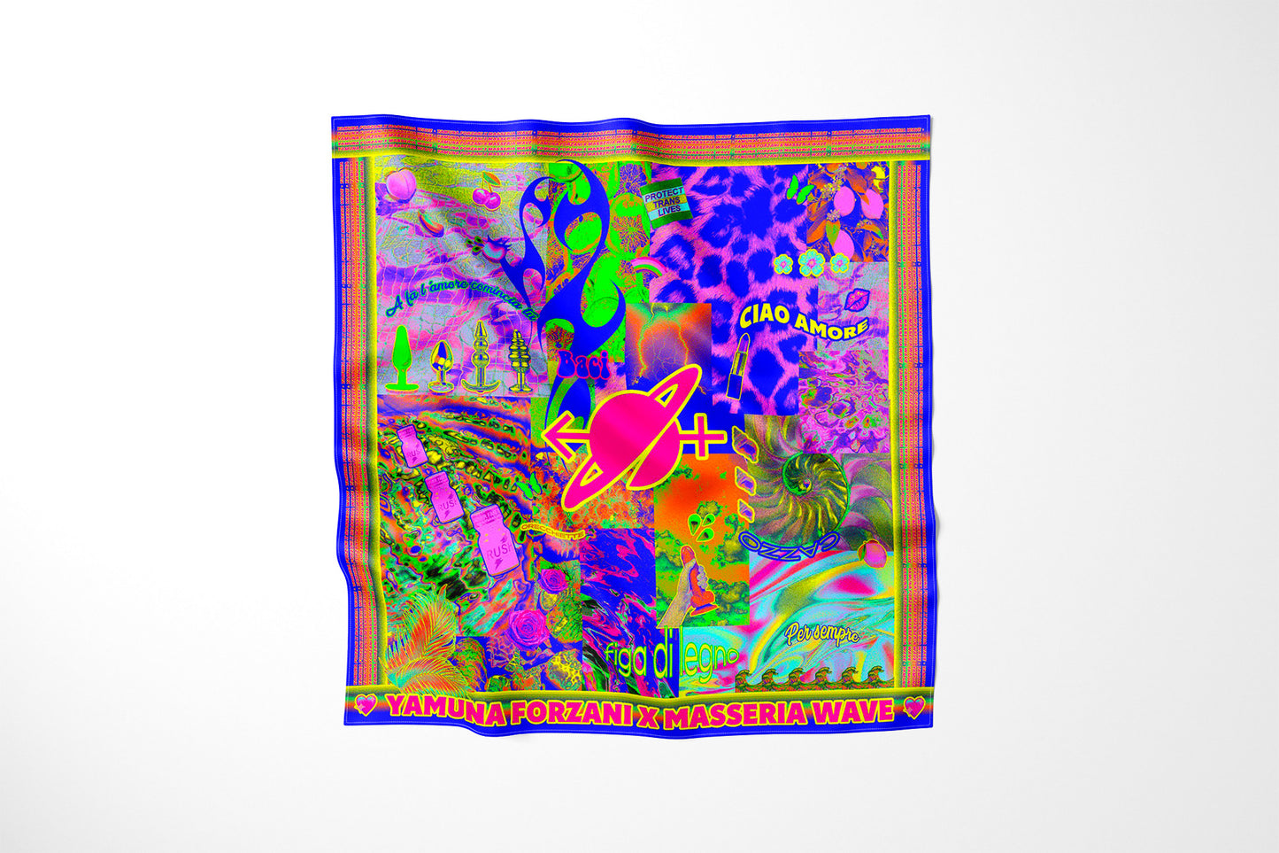 CIAO AMORE - Silk Scarf Yamuna Forzani x Masseria Wave